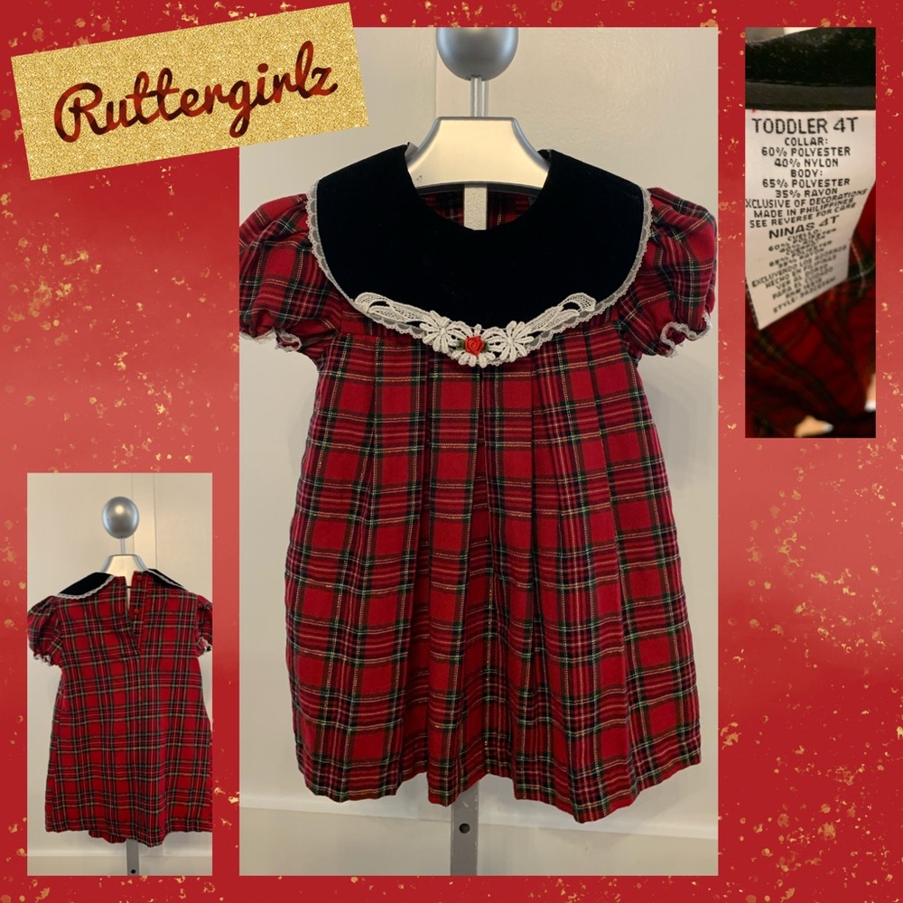 Red Tartan Dress - Girls 4T